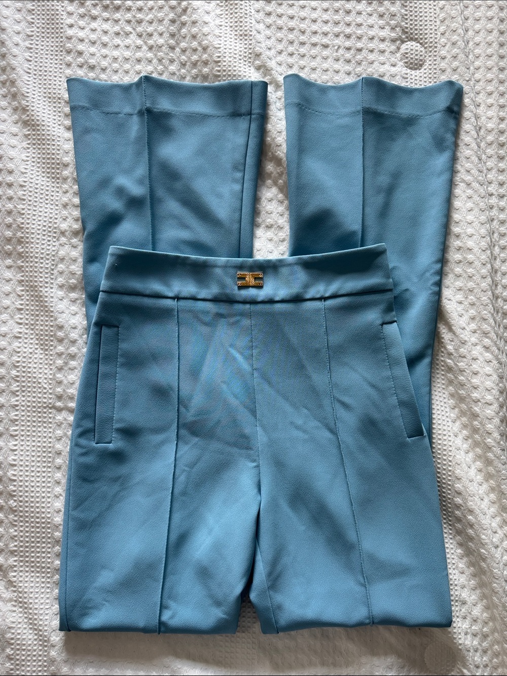 Elisabetta Franchi Baby Blue Trouser Pants